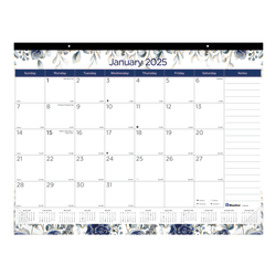 2025 Blueline Colorful Monthly Desk Pad Calendar, 12 Months, January to December, 22" x 17", Floral, C194128