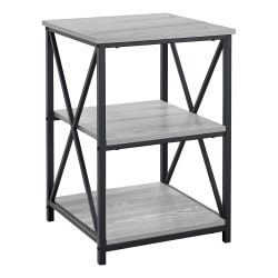 Monarch Specialties Dorothy Accent Table, 26"H x 18"W x 18"D, Gray/Black