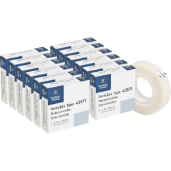 Business Source 1/2" Invisible Tape Refill Roll - 36 yd Length x 0.50" Width - 1" Core - 12 / Box - Clear