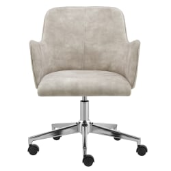Eurostyle Sunny Pro Velvet Office Chair, Chrome/Beige