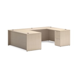 HON Mod 66"W U-Station Computer Desk, Desert Oak