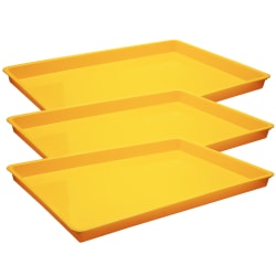 Romanoff Products Large Creativitray, 17-1/2" x 12-1/2" x 1-1/4", Yellow, Pack Of 3 Creativitrays