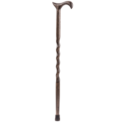 Brazos Walking Sticks™ Twisted Oak Walking Cane With Derby Handle, 37", Flint
