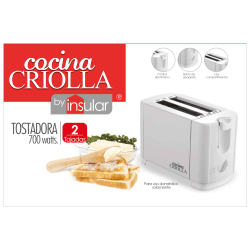 Cocina Criolla 2-Slice Toaster Wide-Slot Toaster, White