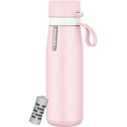 Philips GoZero Everyday Insulated Stainless-Steel Water Bottle With Filter, 18.6 Oz, Pink