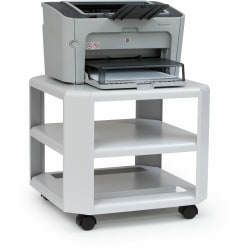 Master 2-Shelf Mobile Printer Stand, 14 4/5"H x 17 4/5"W x 17 4/5"D, Gray