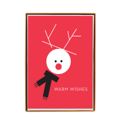 Graphique Holiday Boxed Cards, 5" x 7", Reindeer with Scarf, Box Of 15 Cards
