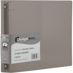 JAM PAPER 3 Ring Plastic Binder, 1 inch, Smoke