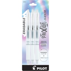 Pilot FriXion Clicker Aura Retractable Erasable Gel Ink Pens, Fine Point, 0.7mm, Assorted Ink, Pack of 3 Pens