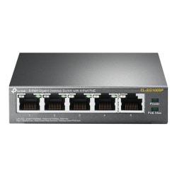 TP-Link TL-SG1005P - 5-Port Gigabit PoE Switch - 4 PoE+ Ports @65W - Desktop - Plug & Play - Sturdy Metal w/ Shielded Ports - TLSG1005P
