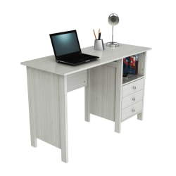 Inval Laura 48"W Writing Desk With Storage Area, Laricina White