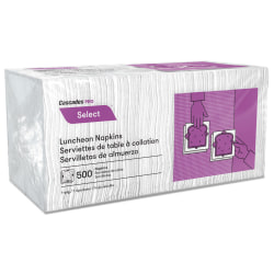 Cascades PRO Select® Single Serve Napkins Select Luncheon Napkins, 1 Ply, 12 x 12, White, 500/Pack, 6,000/Carton