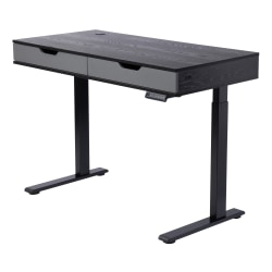 Realspace® Smart Electric 48"W Height-Adjustable Standing Desk, Black/Gray