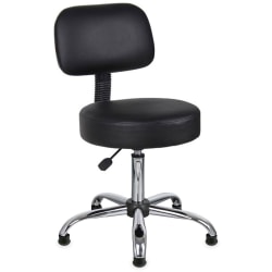 Boss Office Products Antimicrobial Medical Stool With Back, Black