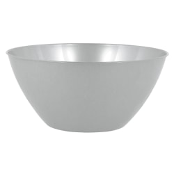 Amscan 5-Quart Plastic Bowls, 11" x 6", Silver, Set Of 5 Bowls