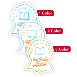 Custom 1, 2 Or 3 Color Printed Labels/Stickers, Ribbon Shape, 1-5/8" x 2", Box Of 250