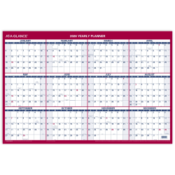 AT-A-GLANCE® 2026 Vertical Horizontal Reversible Erasable Wall Calendar, With Marker, Large, 36" x 24"