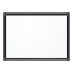 U Brands PINIT Magnetic Dry-Erase Board, Steel, 23"x 17", White Board, Black Aluminum Frame