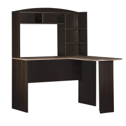 Ameriwood™ Home Sutton L-Desk With Hutch, Espresso/Weathered Oak