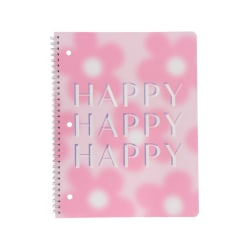 Eccolo Lena + Liam Back To School Notebook, 8-1/2" x 11", 1 Subject, College Rule, 80 Sheets, Happy Aura