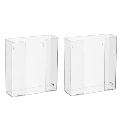 Alpine AdirMed Double Box Capacity Acrylic Glove Dispensers, 10-13/16"H x 10-1/4"W x 3-1/2"D, Clear, Pack Of 2 Dispensers