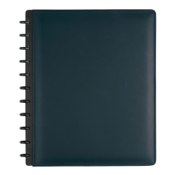 TUL® Discbound Notebook With Leather Cover, Letter Size, Narrow Ruled, 60 Sheets, Navy