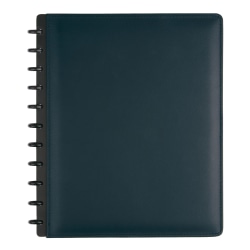 TUL® Discbound Notebook, Letter Size, Leather Cover, Narrow Ruled, 120 Pages (60 Sheets), Navy