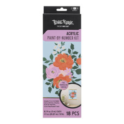 Brea Reese® Acrylic Paint-by-Number Rolled Canvas Kit, Bouquet, Kit Of 13 Pieces
