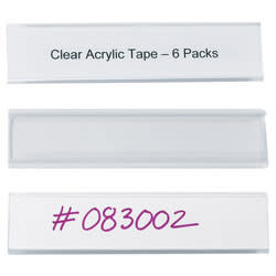 Wire-Rac™ Snap-On Label Holders, 1 5/16" x 6", Clear, Box Of 25
