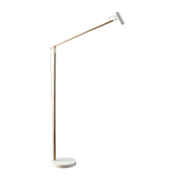 Adesso® ADS360 Crane LED Floor Lamp, 60 1/2"H, White Shade/White Base