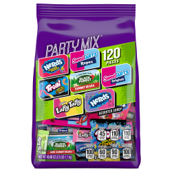 Nerds, Trolli, Laffy Taffy and More Party Mix Stand Up Bag, 40.98 Oz, Pack Of 120 Candies