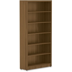 Lorell® Chateau 6-Shelf Bookcase, Walnut
