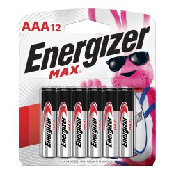Energizer® Max® AAA Alkaline Batteries, Pack Of 12