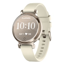 Garmin® Lily® 2 Health And Fitness Smartwatch With Anodized Aluminum Bezel/Case And Silicone Band, Cream Gold