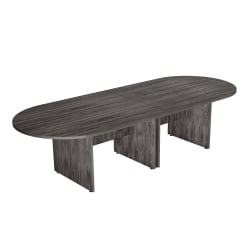 IVA ProSeries Racetrack Oval Conference Table, 29-9/16"H x 120"W x 47-1/16"D, Smoke Oak