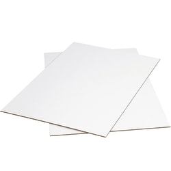 Partners Brand Corrugated Sheets, 40" x 30", White, Pack Of 5
