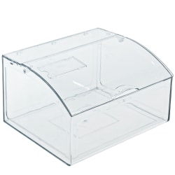 Azar Displays Large Candy Bin With Hinged Lid, 7-1/4"H x 11-3/4"W x 11-3/4"D, Clear
