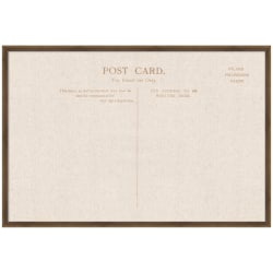 Kate and Laurel Framed Fabric Pinboard, 37 x 25, Vintage Post Card Pattern, Lucie Light Bronze Frame