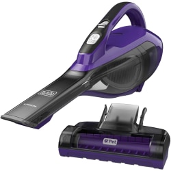 Black & Decker Dustbuster Advancedclean Pet Cordless Handheld Vacuum - 20.98 W Air Watts - 16.91 fl oz - Bagless - Crevice Tool, Brush, Filter, Upholstery Tool, Pet Hair Tool - Pet Hair Cleaning - Battery - Battery Rechargeable - 10.8 V DC - Purple