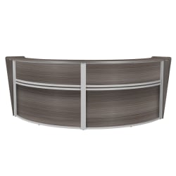 Regency Marque 125"W Double-Unit Reception Curved Desk Workstation, Gray