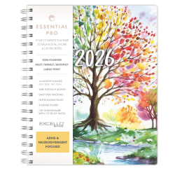 2025-2026 Global Excello Brands Essential PRO Daily/Weekly/Monthly Planner, 7" x 9", Tree Seasons, November 2025 To December 2026