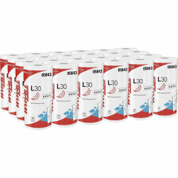 Wypall GeneralClean L30 Heavy Cleaning Towels - 11" Width x 10.40" Length - 70 Sheets/Roll - White - 24 / Carton