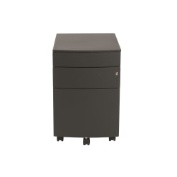 Eurostyle Floyd 16"W Vertical 3-Drawer Commercial Rolling File Cabinet, Black