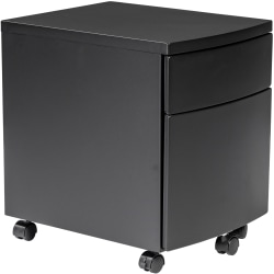 Eurostyle Ingo 16"D Vertical 2-Drawer Commercial Rolling File Cabinet, Black