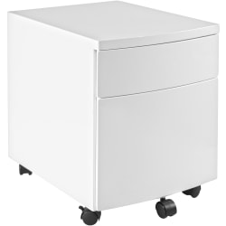 Eurostyle Ingo 16"D Vertical 2-Drawer Commercial Rolling File Cabinet, White