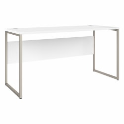 Bush® Business Furniture Hybrid 60"W x 24"D Computer Table Desk With Metal Legs, White, Standard Delivery