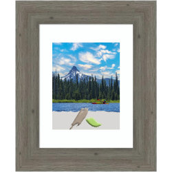 Amanti Art Fencepost Narrow Wood Picture Frame, 16" x 19", Opening Size 11" x 14" (Matted To 8" x 10"), Gray