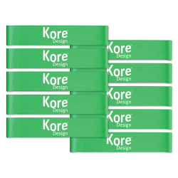 Kore Design™ Fidget Kick Bands, Silicone, 2" x 24", Green, Pack Of 10 Bands