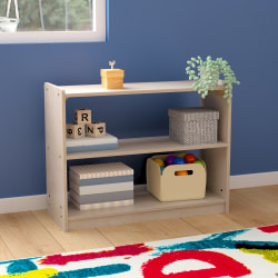 Flash Furniture Bright Beginnings Commercial Wooden&nbsp;Classroom Open Storage&nbsp;Unit, 24-1/2"H x 31-1/2"W x 11-3/4"D, Beech