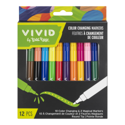Vivid by Brea Reese® Color-Changing Markers, Bold Point, Assorted Colors, Pack Of 12 Markers